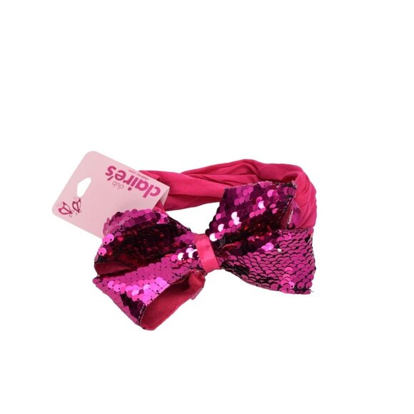 Claires Club Bow Headwrap Headband Lot of 2 Tie Dye Pastels Sequin Red - Picture 4 of 5